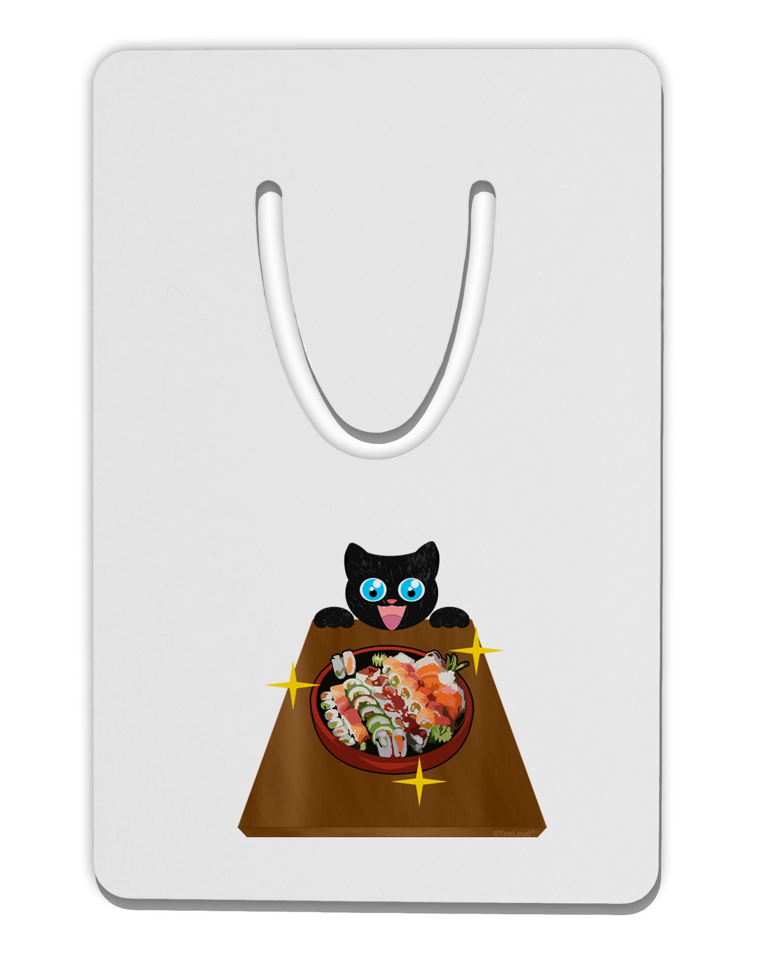 Anime Cat Loves Sushi Aluminum Paper Clip Bookmark by TooLoud-Bookmark-TooLoud-White-Davson Sales