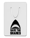 Save The Sharks Aluminum Paper Clip Bookmark-Bookmark-TooLoud-White-Davson Sales