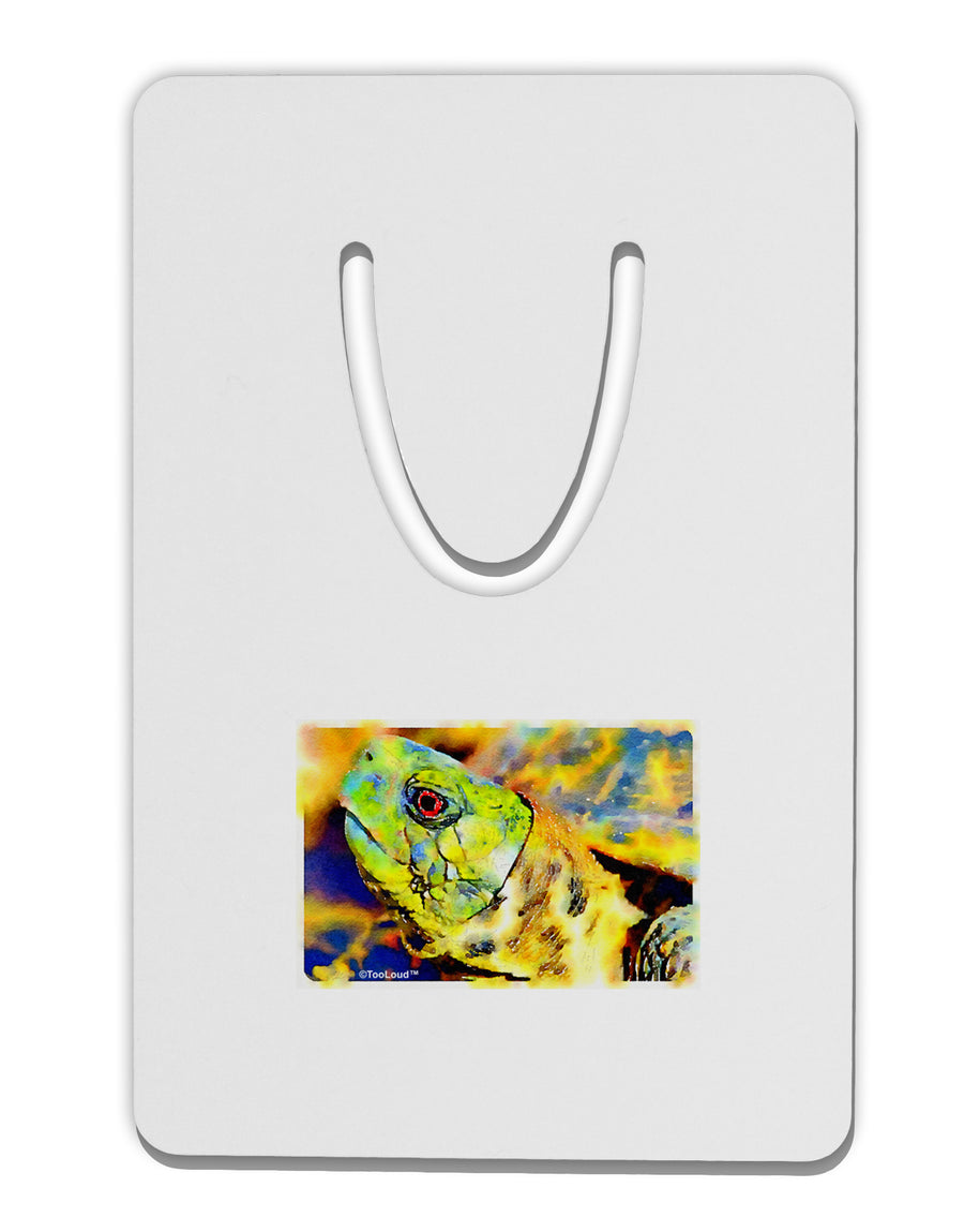 Menacing Turtle Watercolor Aluminum Paper Clip Bookmark-Bookmark-TooLoud-White-Davson Sales