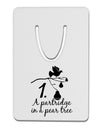 Partridge In A Pear Tree Text Aluminum Paper Clip Bookmark-Bookmark-TooLoud-White-Davson Sales