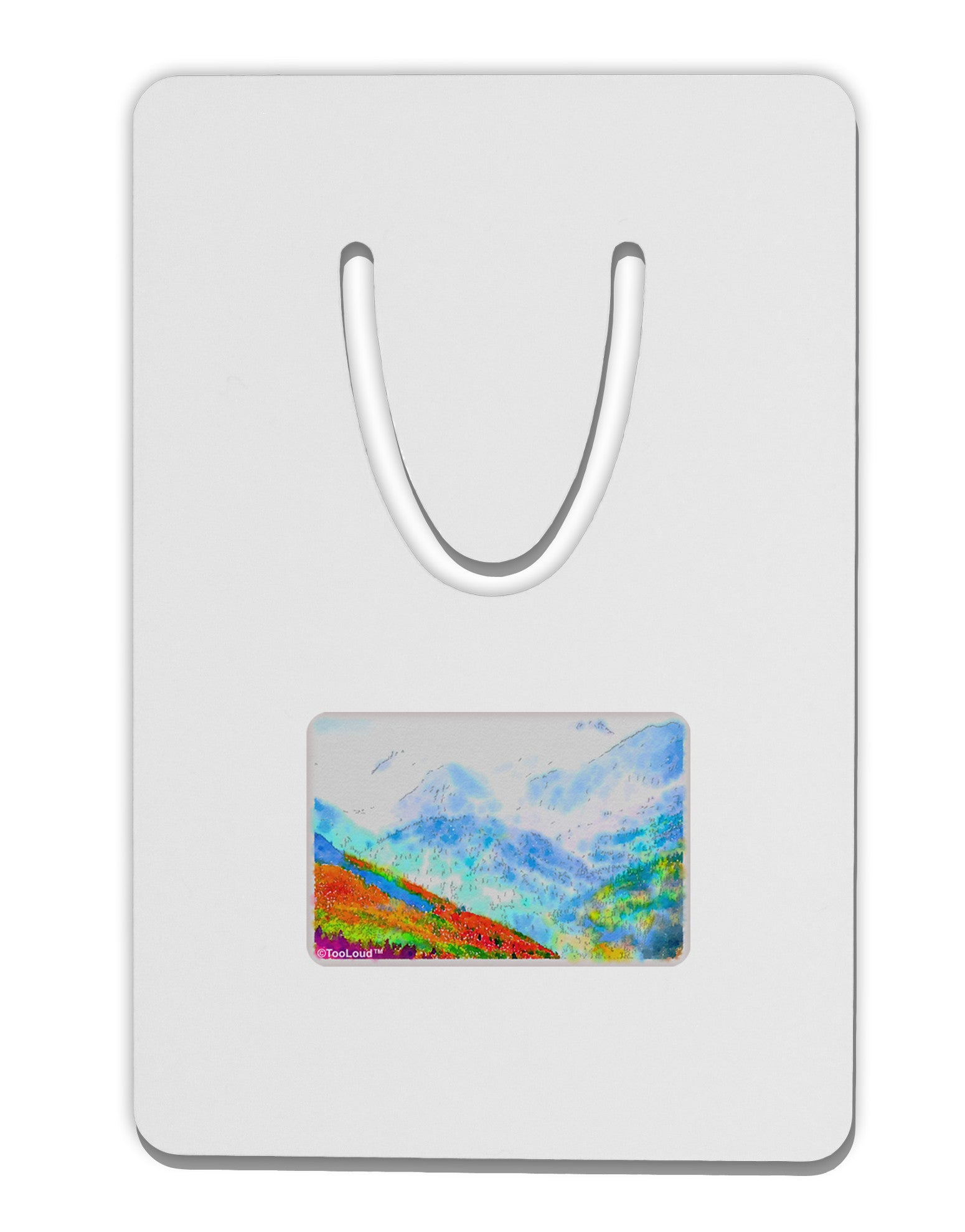 CO Fog Mountains Watercolor Aluminum Paper Clip Bookmark-Bookmark-TooLoud-White-Davson Sales