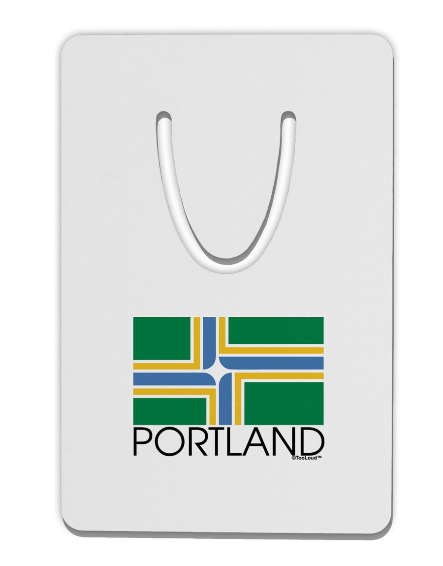 Portland Oregon Flag Text Aluminum Paper Clip Bookmark-Bookmark-TooLoud-White-Davson Sales