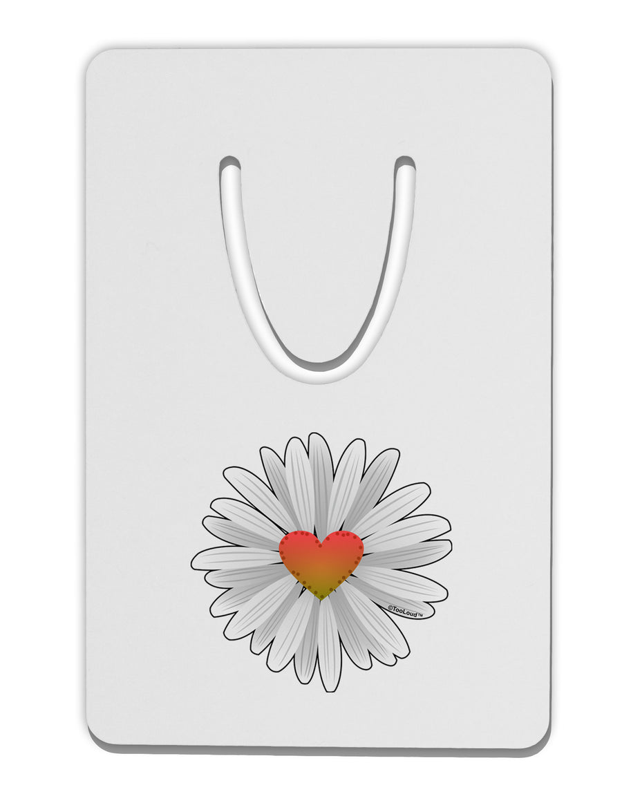 Pretty Daisy Heart Aluminum Paper Clip Bookmark-Bookmark-TooLoud-Davson Sales