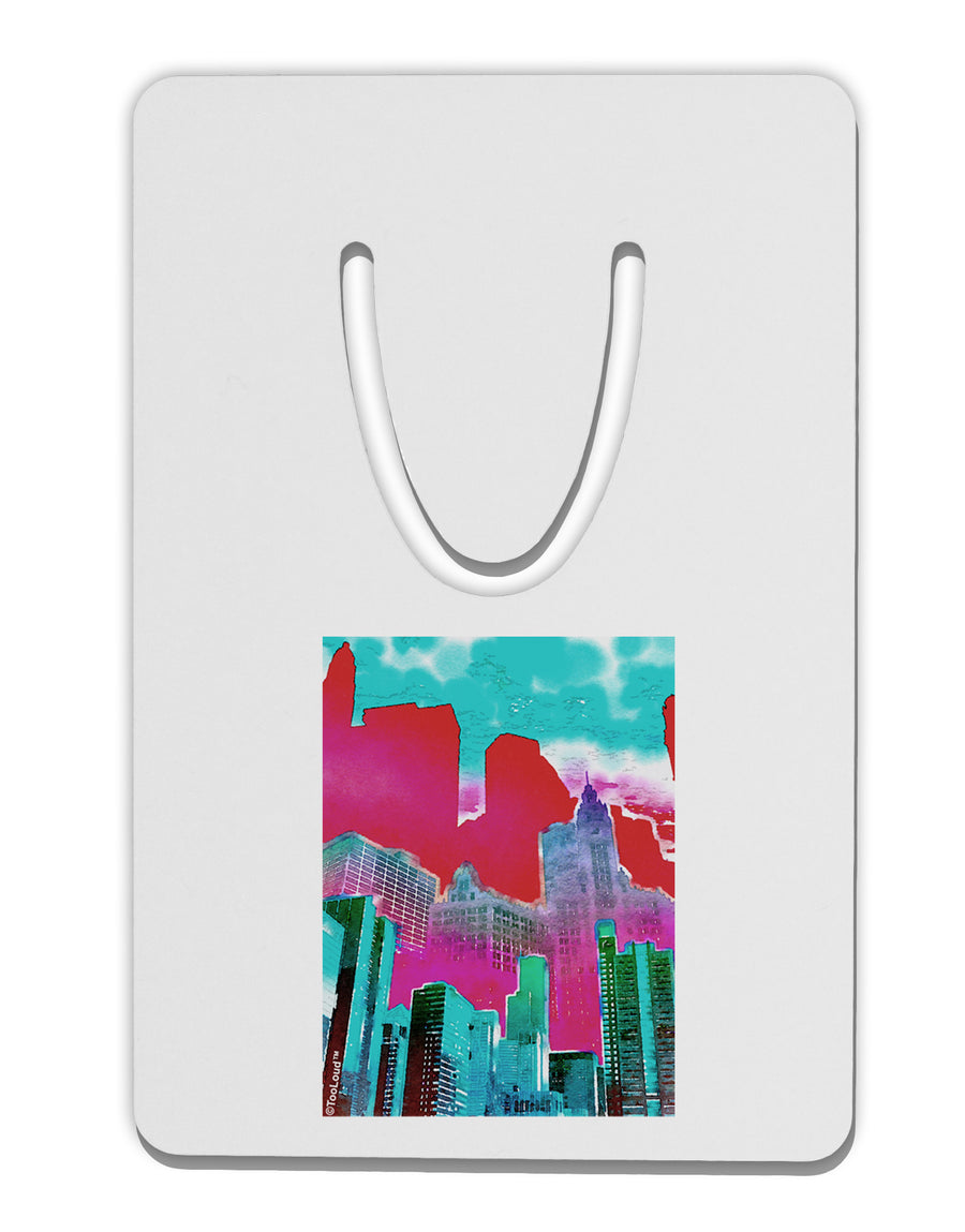 Chicago Abstract 2 Watercolor Aluminum Paper Clip Bookmark-Bookmark-TooLoud-White-Davson Sales