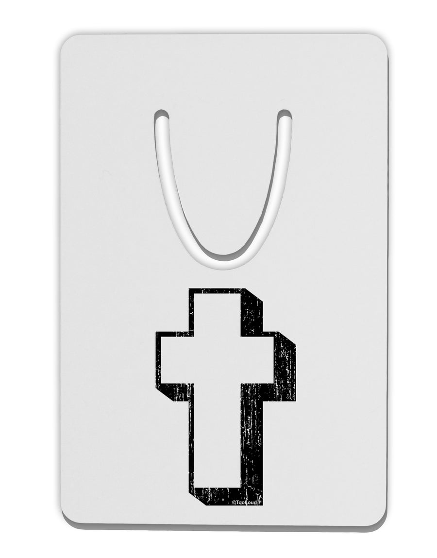 Simple Cross Design Black Distressed Aluminum Paper Clip Bookmark by TooLoud-Bookmark-TooLoud-White-Davson Sales