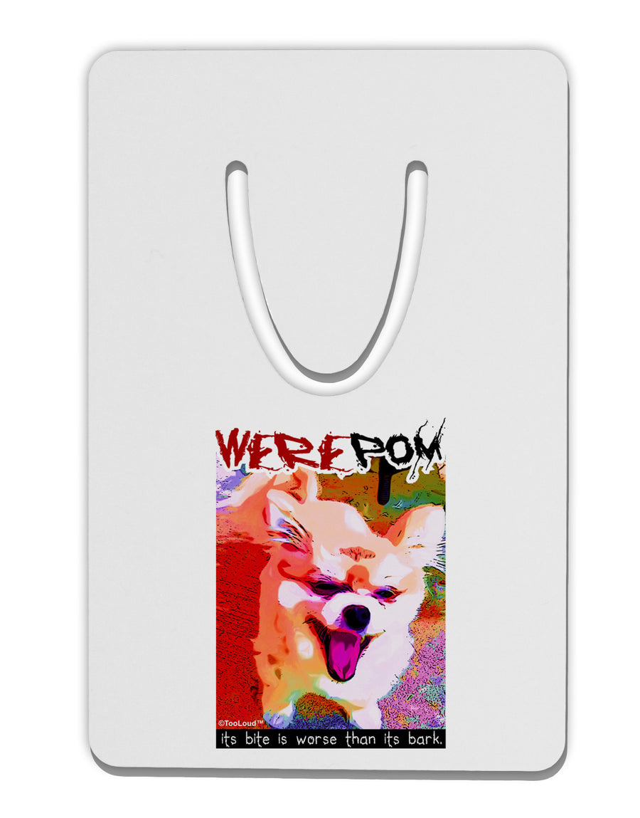 TooLoud WerePom - Werewolf Pomeranian Aluminum Paper Clip Bookmark-Bookmark-TooLoud-White-Davson Sales