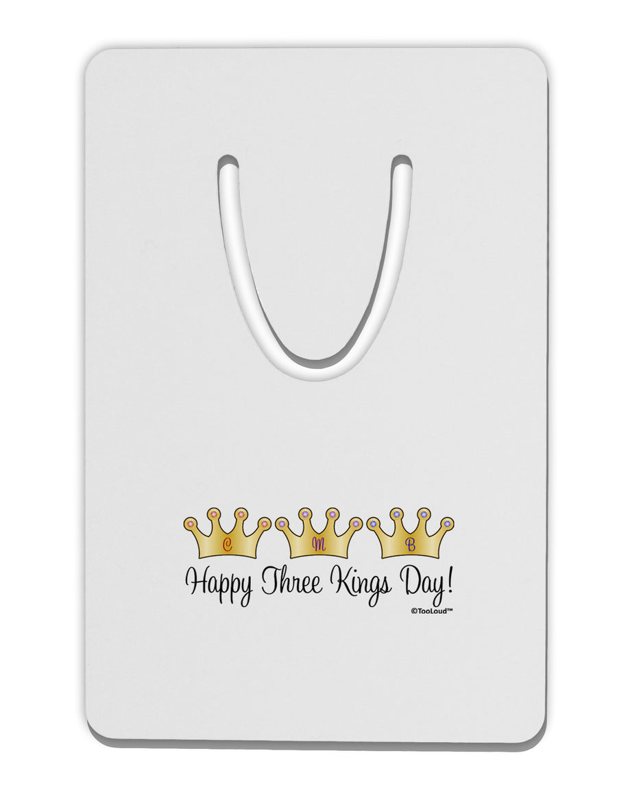 Happy Three Kings Day - 3 Crowns Aluminum Paper Clip Bookmark by TooLoud-Bookmark-TooLoud-White-Davson Sales