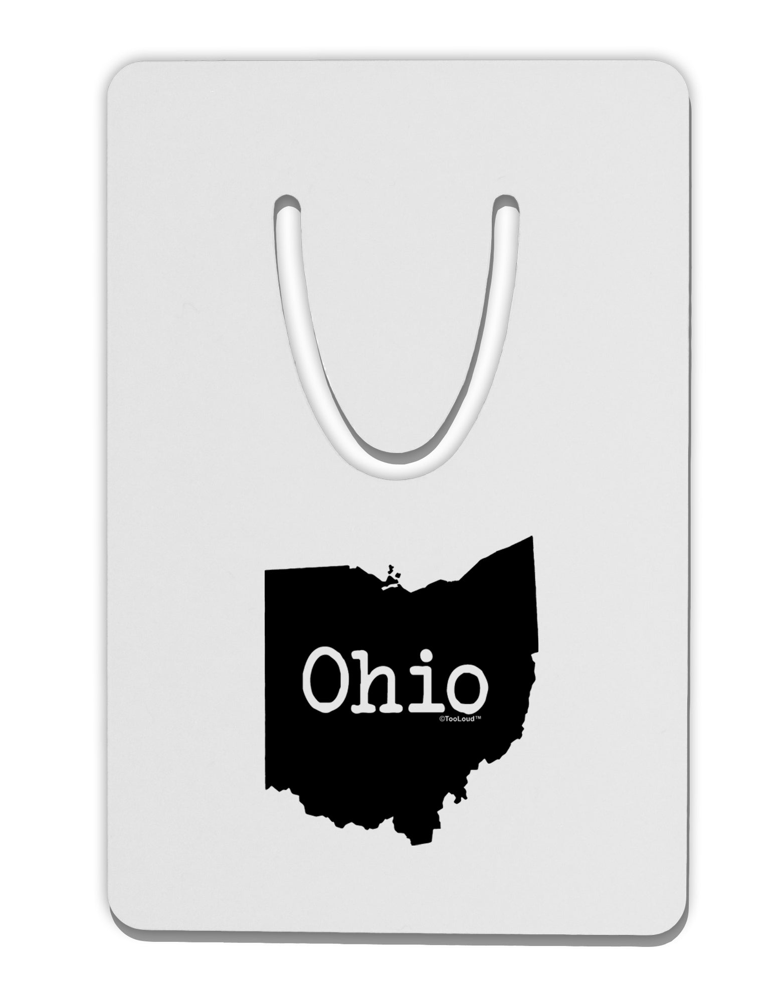 Ohio - United States Shape Aluminum Paper Clip Bookmark by TooLoud-Bookmark-TooLoud-White-Davson Sales