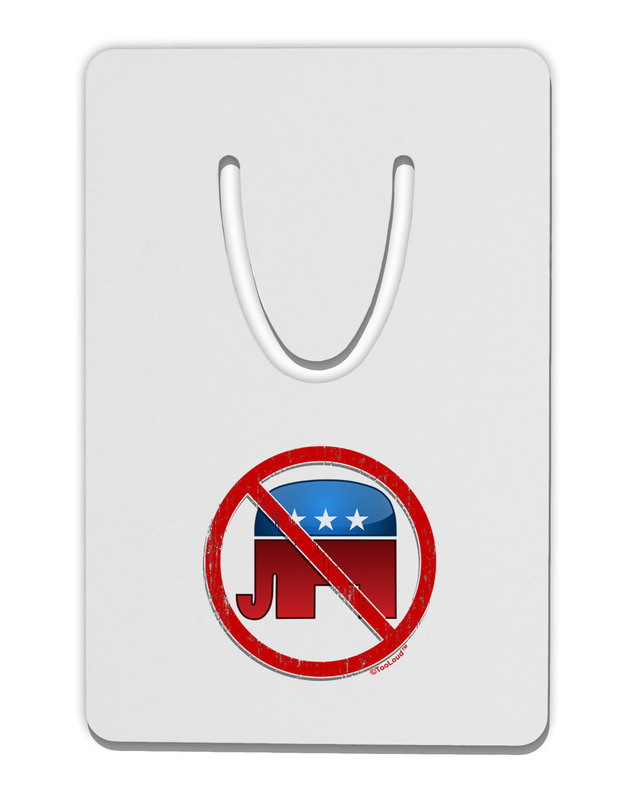 Distressed No Republicans Sign Aluminum Paper Clip Bookmark-Bookmark-TooLoud-White-Davson Sales