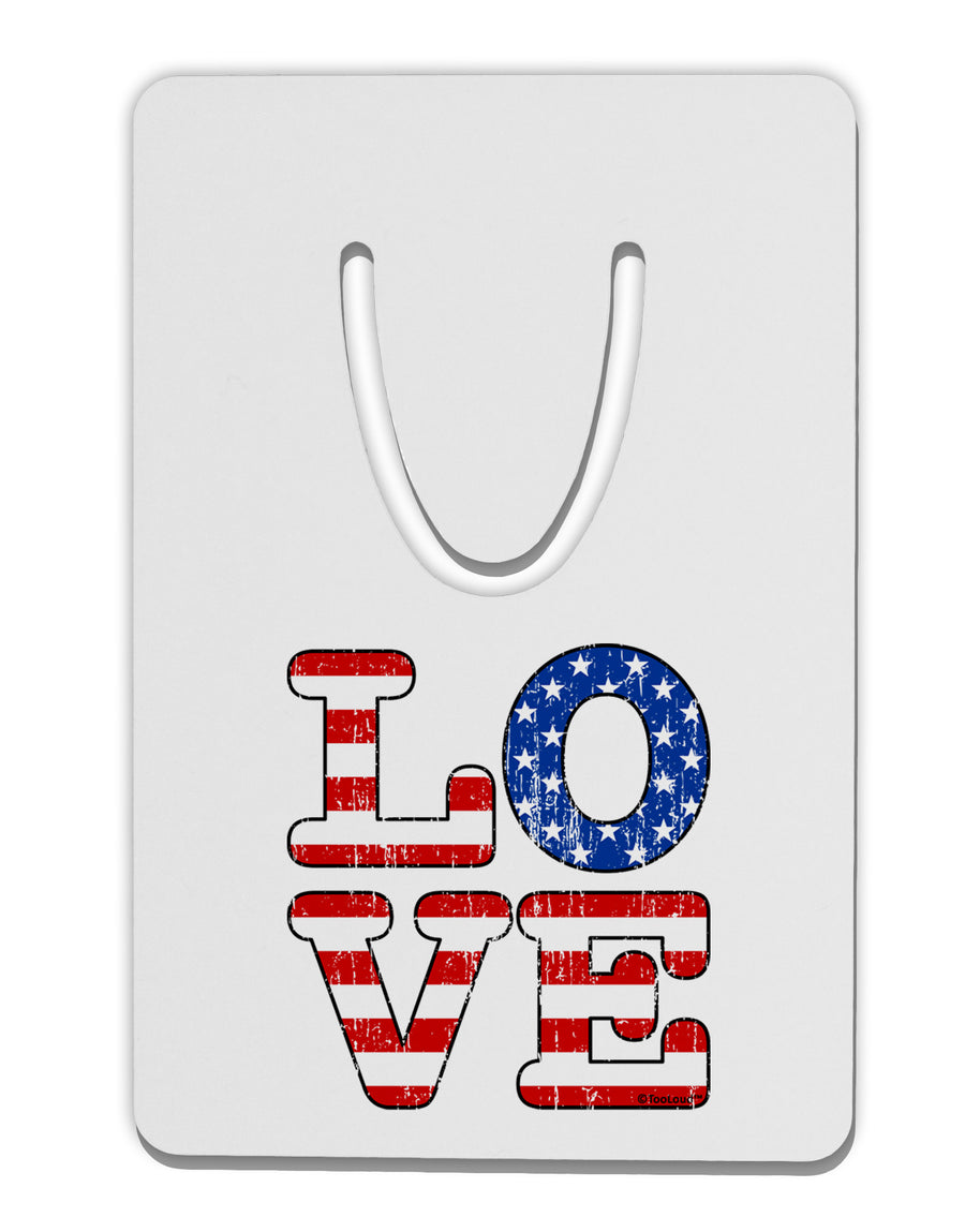 American Love Design - Distressed Aluminum Paper Clip Bookmark by TooLoud-Bookmark-TooLoud-White-Davson Sales