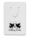 Four Calling Birds Text Aluminum Paper Clip Bookmark-Bookmark-TooLoud-White-Davson Sales