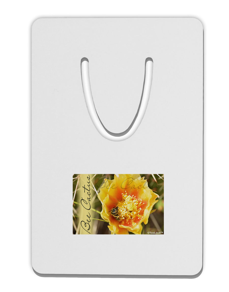 Bee Cactus with Text Aluminum Paper Clip Bookmark-Bookmark-TooLoud-White-Davson Sales