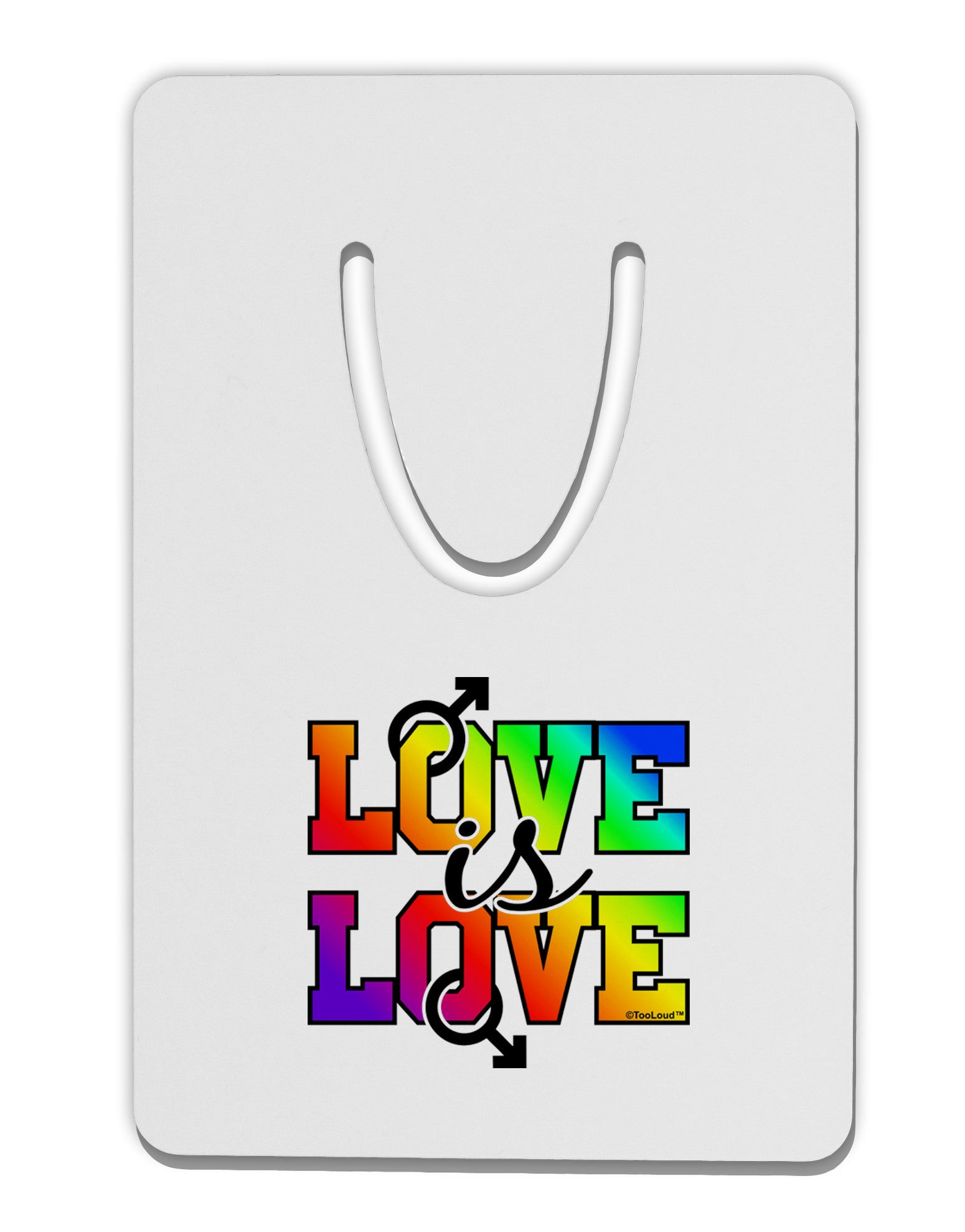 Love Is Love Gay Pride Aluminum Paper Clip Bookmark-Bookmark-TooLoud-White-Davson Sales