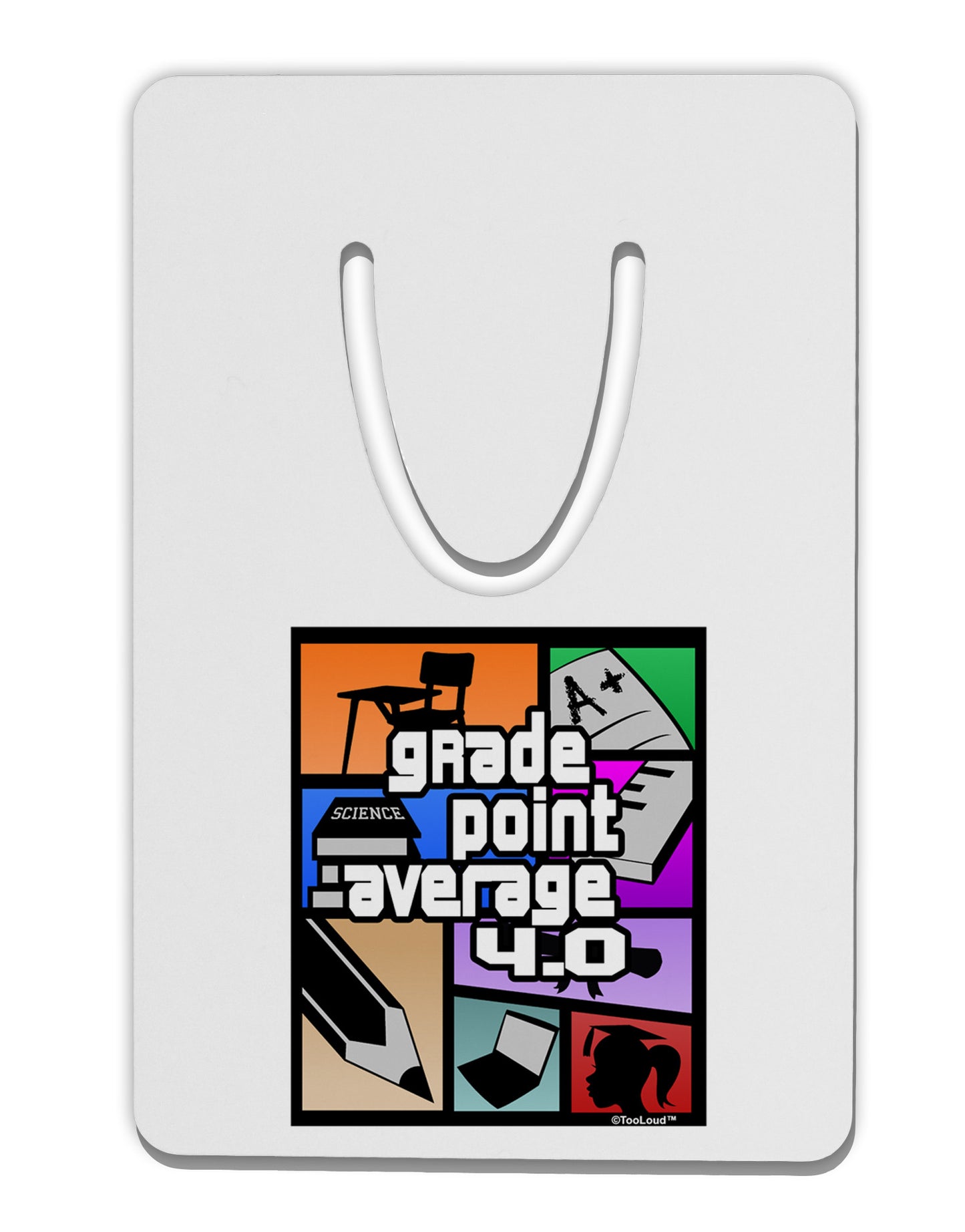GPA 4 - Grade Point Average Aluminum Paper Clip Bookmark by TooLoud-Bookmark-TooLoud-White-Davson Sales