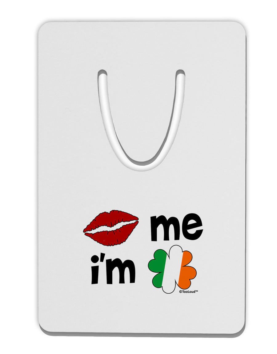 Kiss and Irish Flag Shamrock - Kiss Me I'm Irish Aluminum Paper Clip Bookmark by TooLoud-Bookmark-TooLoud-White-Davson Sales