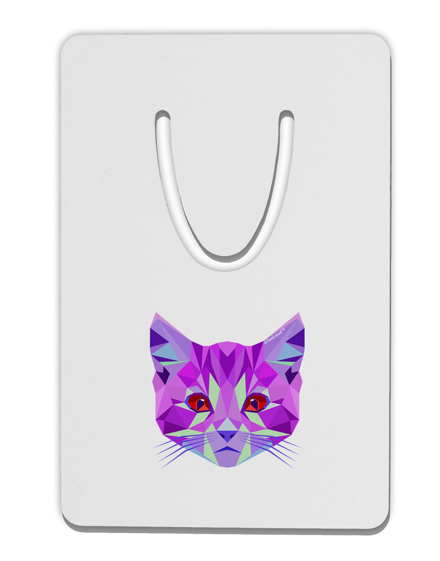 Geometric Kitty Purple Aluminum Paper Clip Bookmark-Bookmark-TooLoud-White-Davson Sales