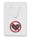 No Love Symbol Aluminum Paper Clip Bookmark-Bookmark-TooLoud-White-Davson Sales