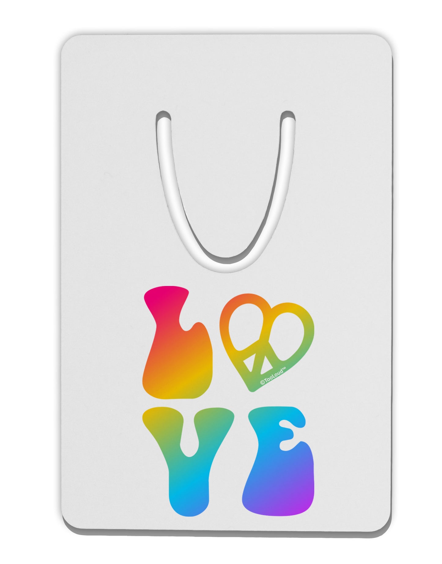 Peace and Love - Peace Heart Love Aluminum Paper Clip Bookmark-Bookmark-TooLoud-White-Davson Sales
