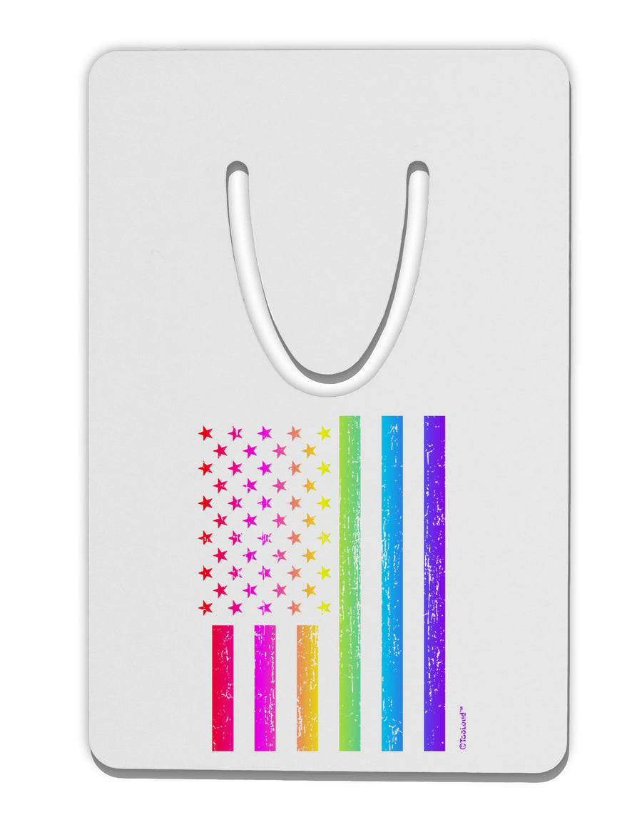 American Pride - Rainbow Flag Aluminum Paper Clip Bookmark-Bookmark-TooLoud-White-Davson Sales