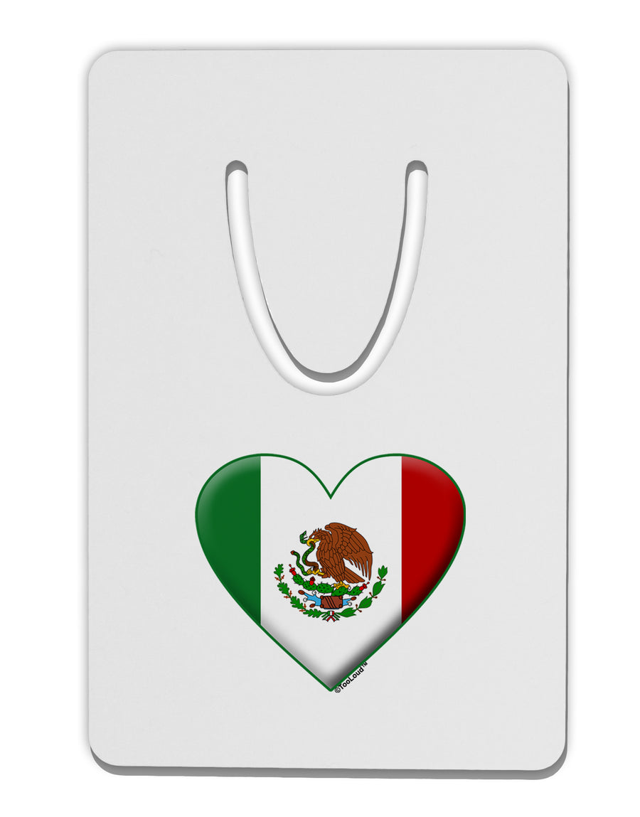 Mexican Flag Heart - Beveled Aluminum Paper Clip Bookmark by TooLoud-Bookmark-TooLoud-White-Davson Sales