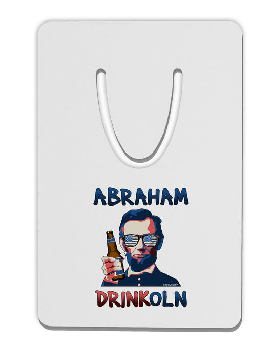 Abraham Drinkoln with Text Aluminum Paper Clip Bookmark-Bookmark-TooLoud-White-Davson Sales