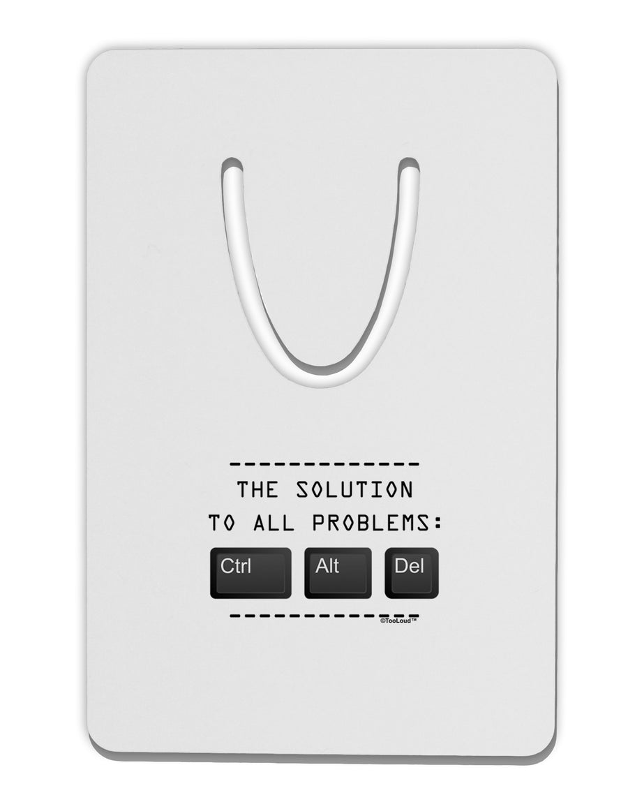 The Solution - Ctrl Alt Del Aluminum Paper Clip Bookmark-Bookmark-TooLoud-White-Davson Sales