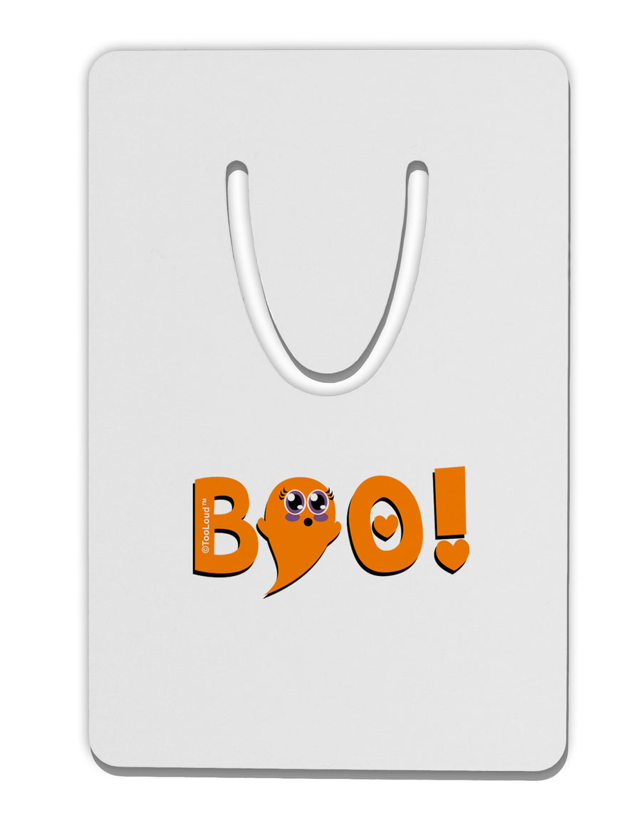 Cute Boo Text Orange Aluminum Paper Clip Bookmark-Bookmark-TooLoud-White-Davson Sales