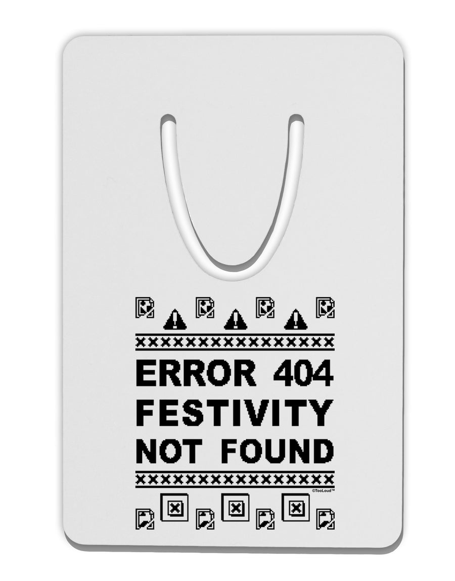 Error 404 Festivity Not Found Aluminum Paper Clip Bookmark by TooLoud-TooLoud-White-Davson Sales