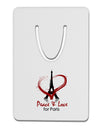 Peace & Love For Paris Aluminum Paper Clip Bookmark-Bookmark-TooLoud-White-Davson Sales