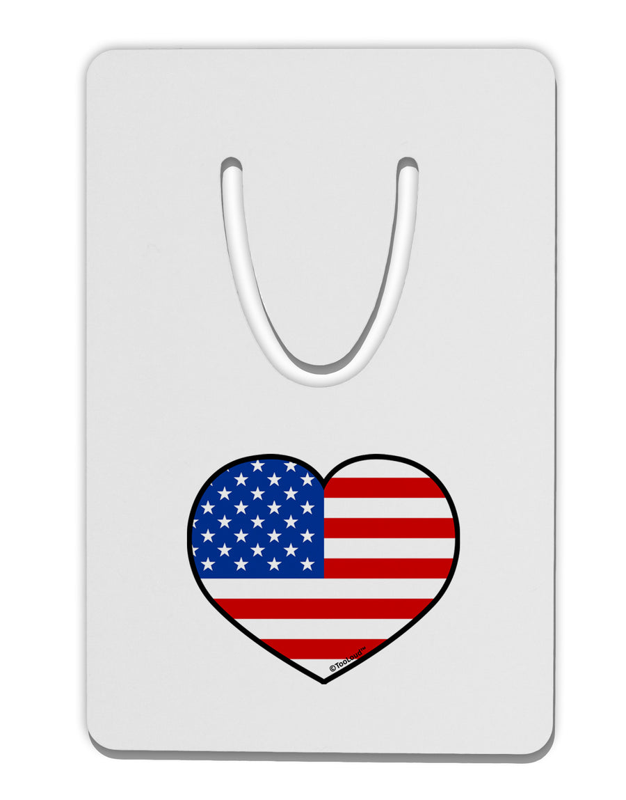 American Flag Heart Design Aluminum Paper Clip Bookmark by TooLoud-Bookmark-TooLoud-White-Davson Sales