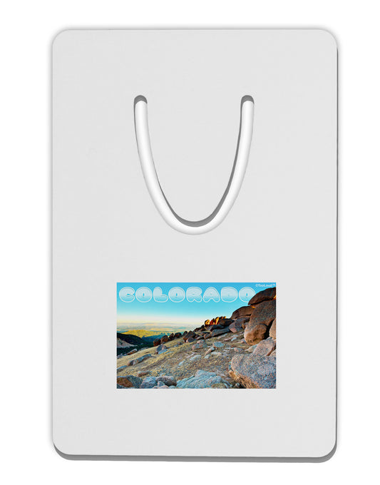 CO Rockies View with Text Aluminum Paper Clip Bookmark-Bookmark-TooLoud-White-Davson Sales
