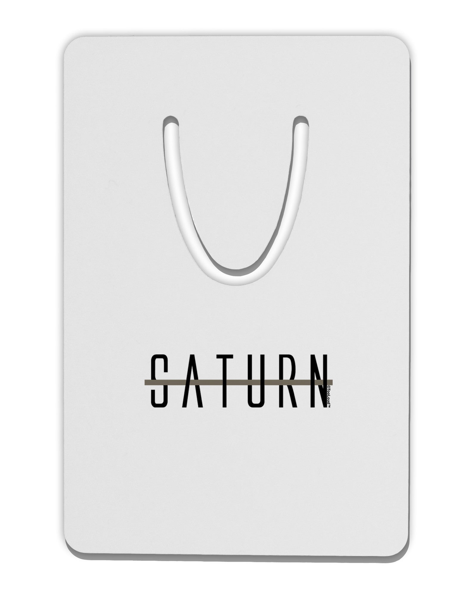 Planet Saturn Text Only Aluminum Paper Clip Bookmark by TooLoud-Bookmark-TooLoud-White-Davson Sales