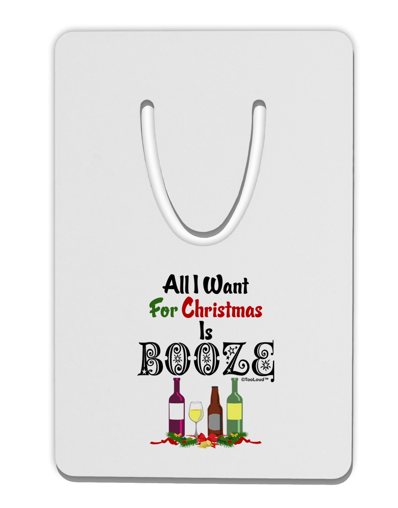 All I Want Is Booze Aluminum Paper Clip Bookmark-Bookmark-TooLoud-White-Davson Sales