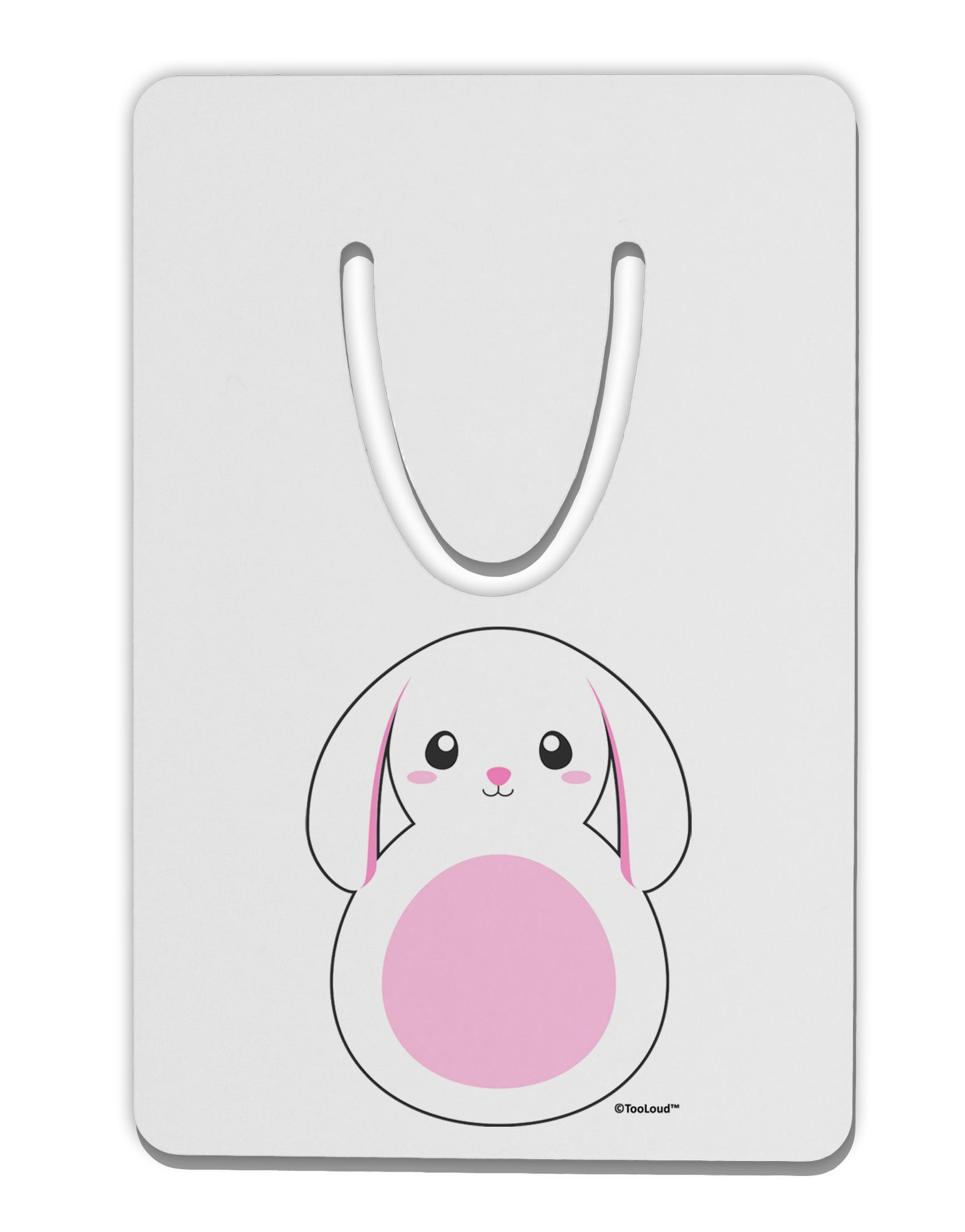 Cute Bunny with Floppy Ears - Pink Aluminum Paper Clip Bookmark by TooLoud-Bookmark-TooLoud-White-Davson Sales