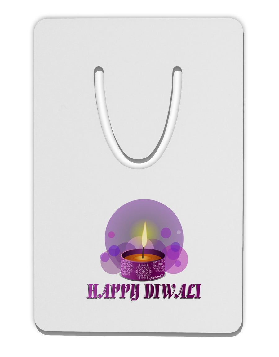 Happy Diwali Purple Candle Aluminum Paper Clip Bookmark by TooLoud-Bookmark-TooLoud-White-Davson Sales