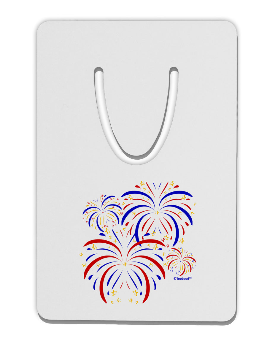 Patriotic Fireworks with Bursting Stars Aluminum Paper Clip Bookmark by TooLoud-Bookmark-TooLoud-White-Davson Sales