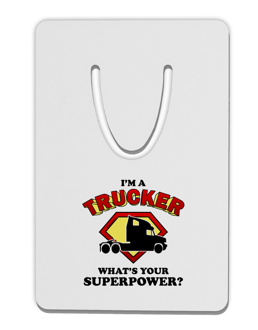 Trucker - Superpower Aluminum Paper Clip Bookmark-Bookmark-TooLoud-White-Davson Sales