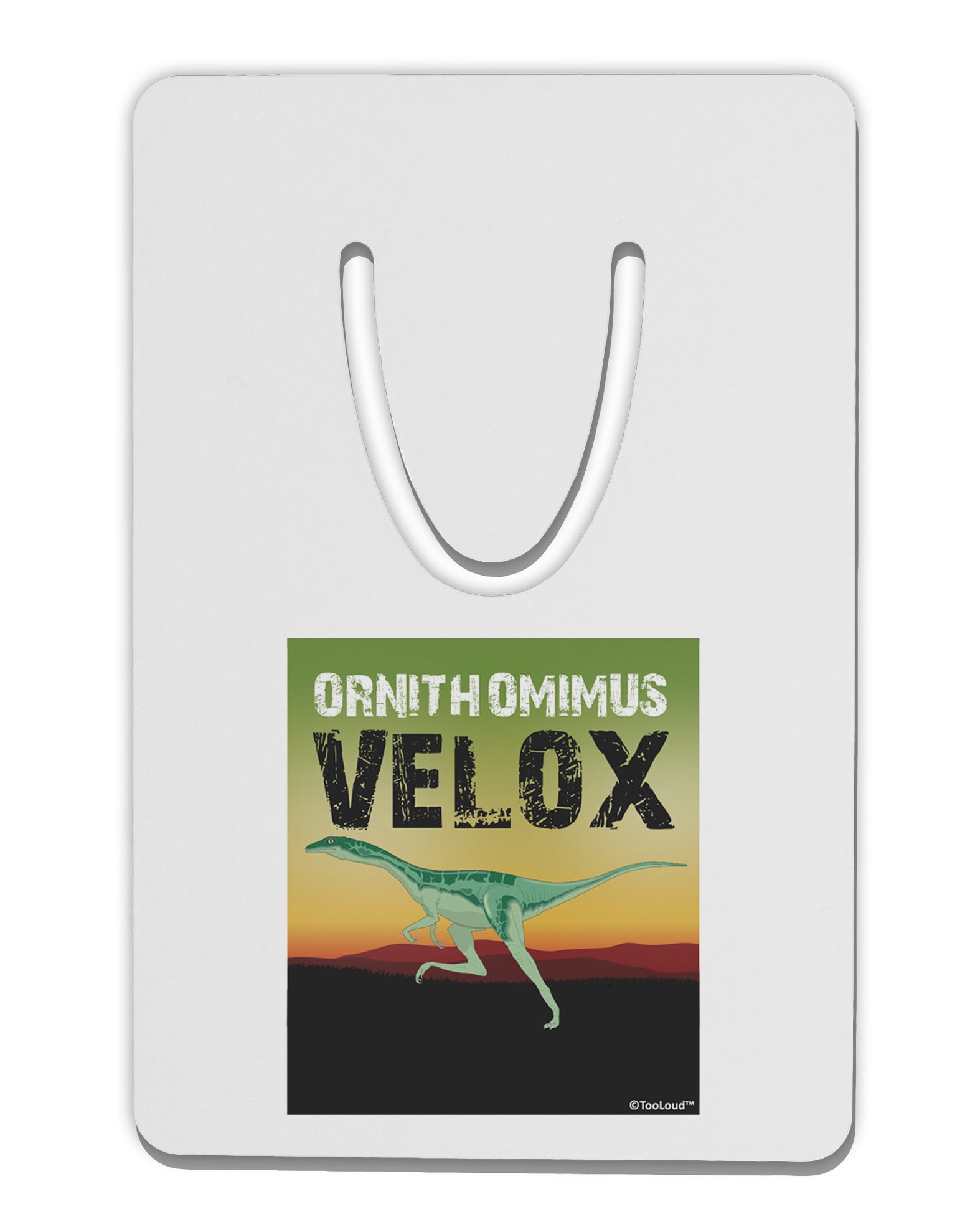 Ornithomimus Velox - With Name Aluminum Paper Clip Bookmark by TooLoud-Bookmark-TooLoud-White-Davson Sales