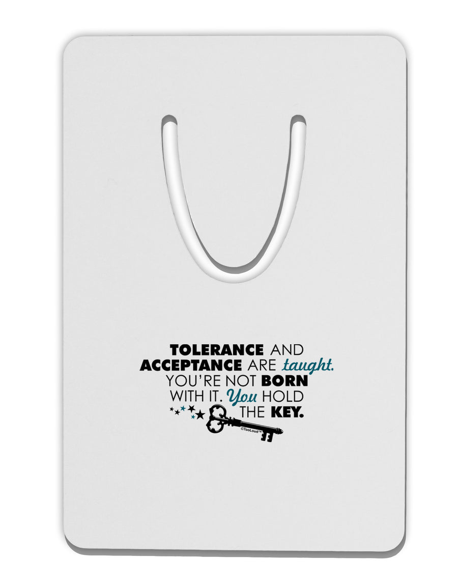 Tolerance And Acceptance Aluminum Paper Clip Bookmark-Bookmark-TooLoud-White-Davson Sales