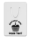 Personalized Birthday Girl Cupcake -Customizable- Name Aluminum Paper Clip Bookmark-Bookmark-TooLoud-White-Davson Sales