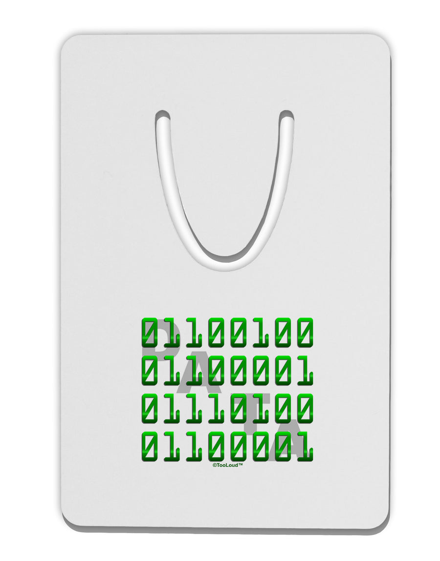 Binary Data Green Aluminum Paper Clip Bookmark-Bookmark-TooLoud-White-Davson Sales