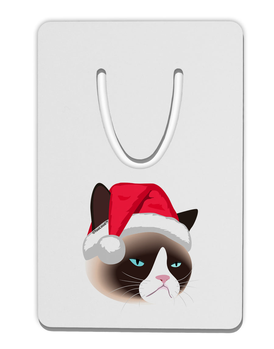 Santa Hat Disgruntled Siamese Cat Aluminum Paper Clip Bookmark by TooLoud-Bookmark-TooLoud-White-Davson Sales