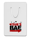 She's BAE - Right Arrow Aluminum Paper Clip Bookmark-Bookmark-TooLoud-White-Davson Sales