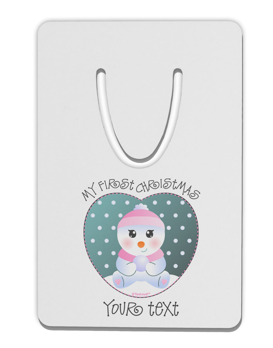 Personalized My First Christmas Snowbaby Girl Aluminum Paper Clip Bookmark-Bookmark-TooLoud-White-Davson Sales