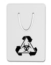 Recycle Biohazard Sign Black and White Aluminum Paper Clip Bookmark by TooLoud-Bookmark-TooLoud-White-Davson Sales