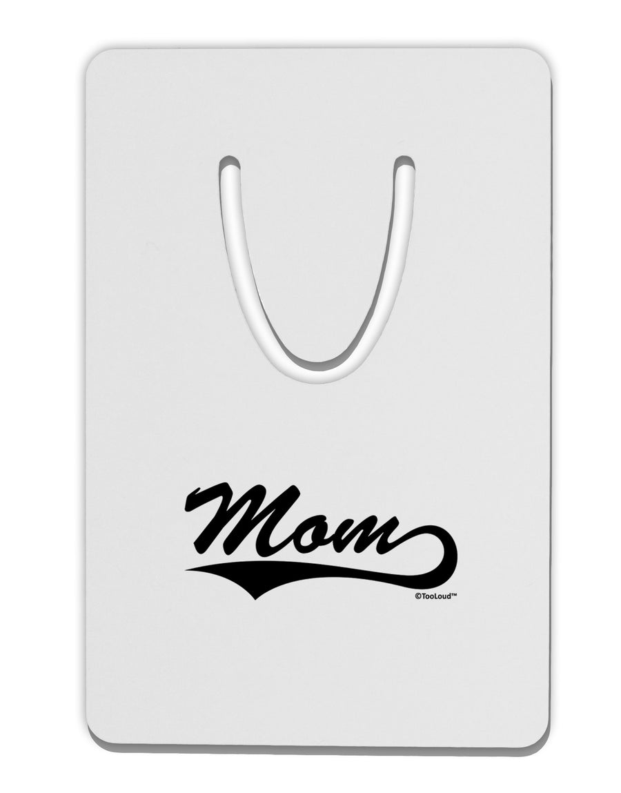 Mom - Sports Tail Script Aluminum Paper Clip Bookmark by TooLoud-Bookmark-TooLoud-White-Davson Sales