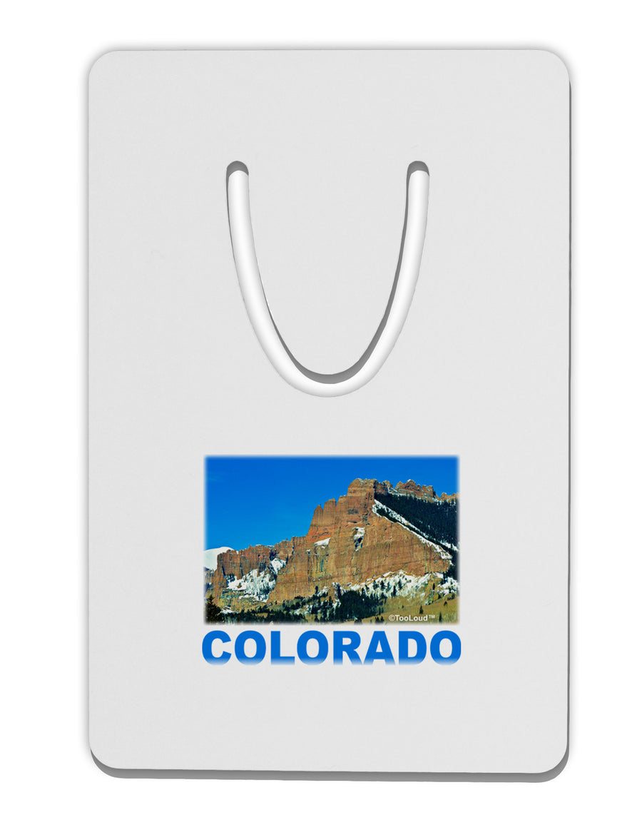 Colorado Snowy Mountains Text Aluminum Paper Clip Bookmark-Bookmark-TooLoud-White-Davson Sales