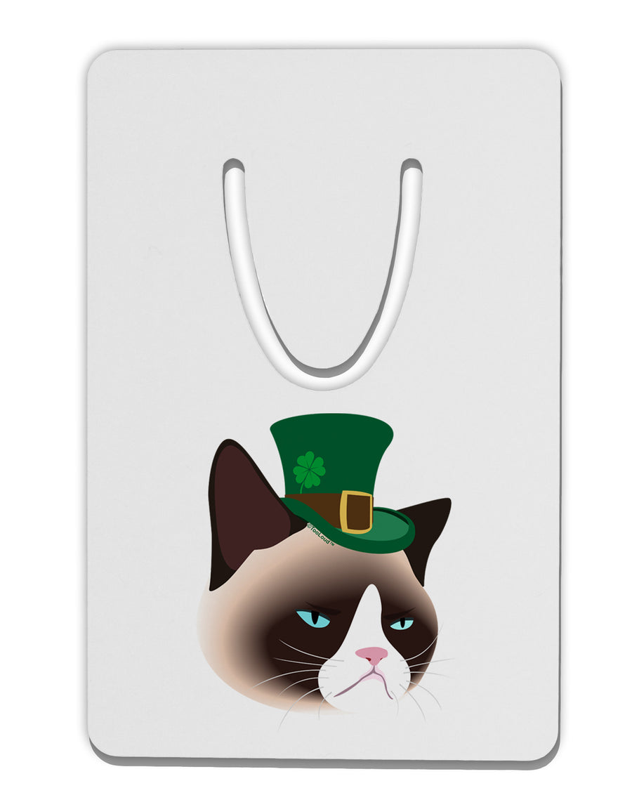 Leprechaun Disgruntled Cat Aluminum Paper Clip Bookmark-Bookmark-TooLoud-White-Davson Sales