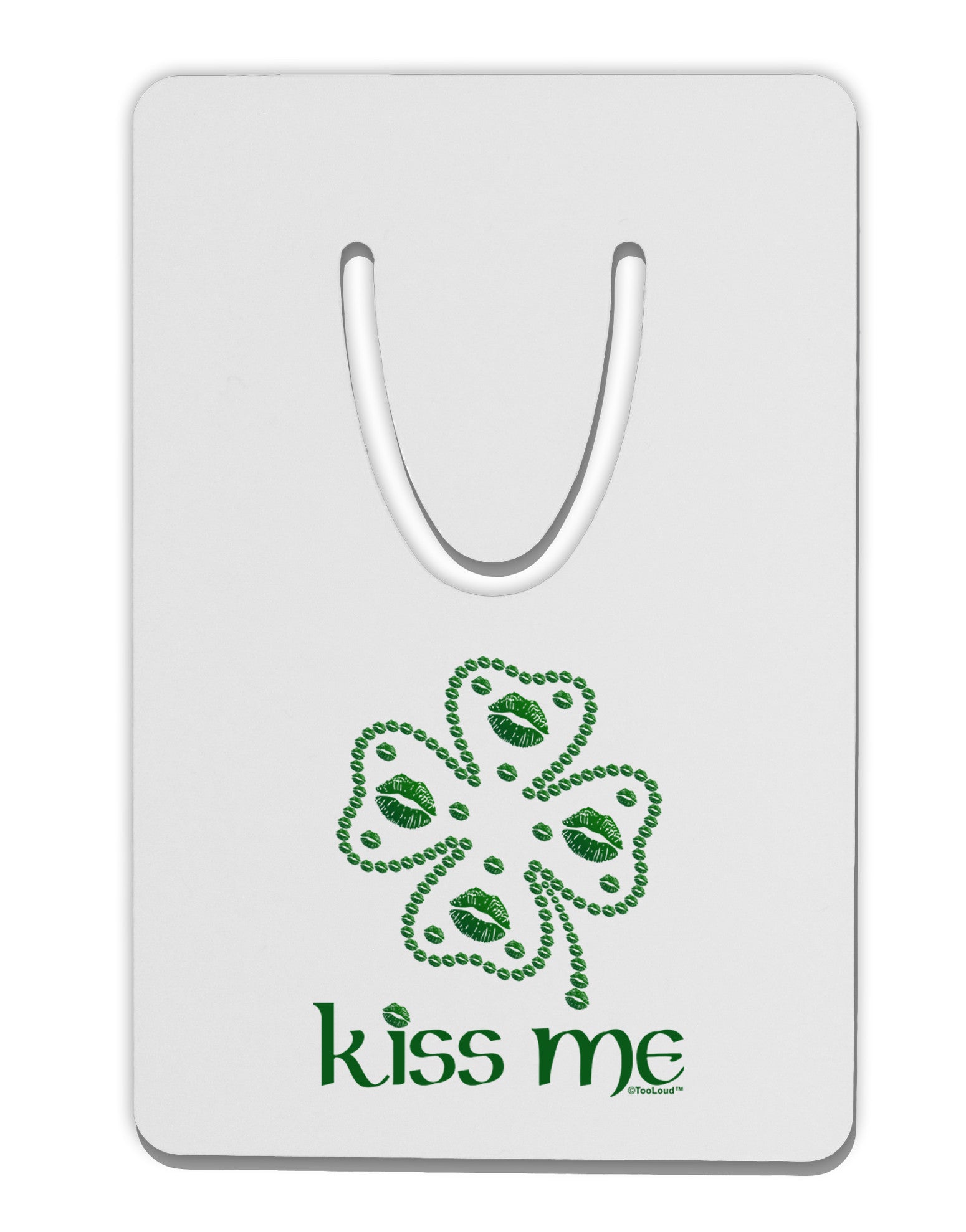 Kiss Me Clover Aluminum Paper Clip Bookmark-Bookmark-TooLoud-White-Davson Sales