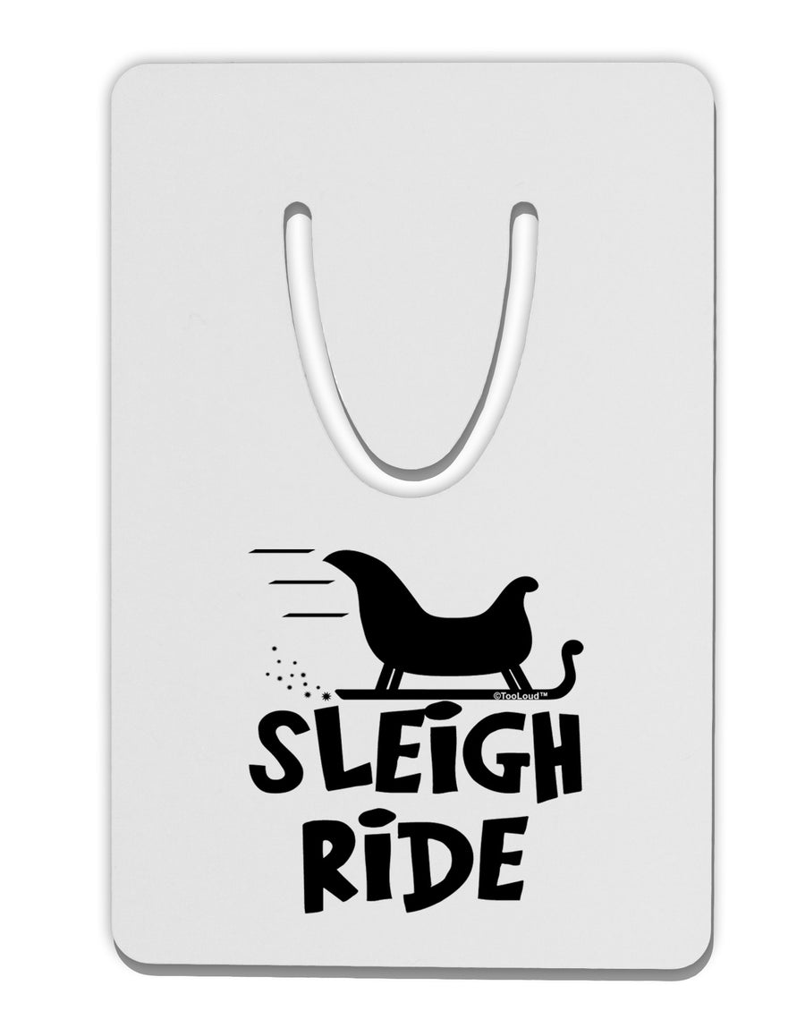 Sleigh Ride BnW Aluminum Paper Clip Bookmark-Bookmark-TooLoud-White-Davson Sales